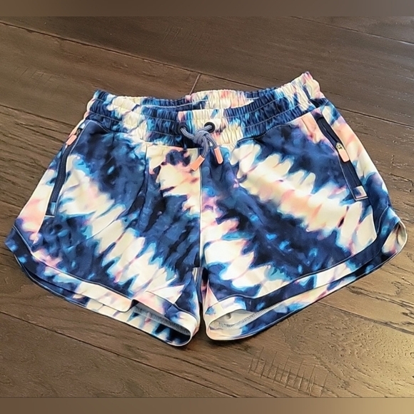 ATHLETA ALL PLAY 3" SHORT IN TIE DYE NAVY AND PINK SIZE 14 XL - Picture 1 of 8